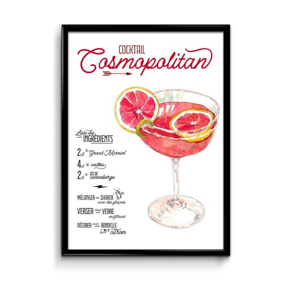 Affiche Cocktail Cosmopolitan