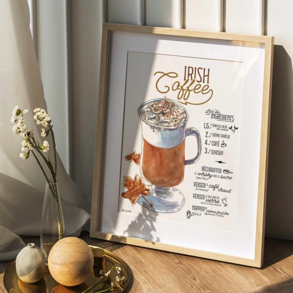 Affiche Cocktail Irish Coffee