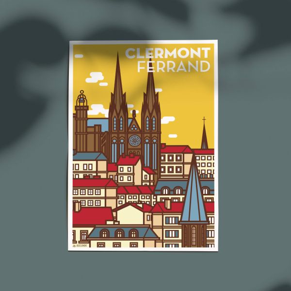 Carte Cathédrale de Clermont-Ferrand Jaune