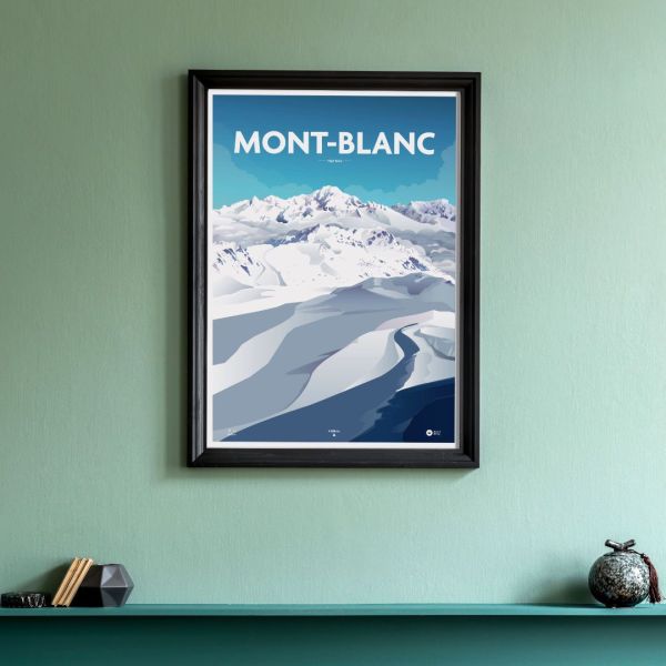 Affiche Mont Blanc Bleu