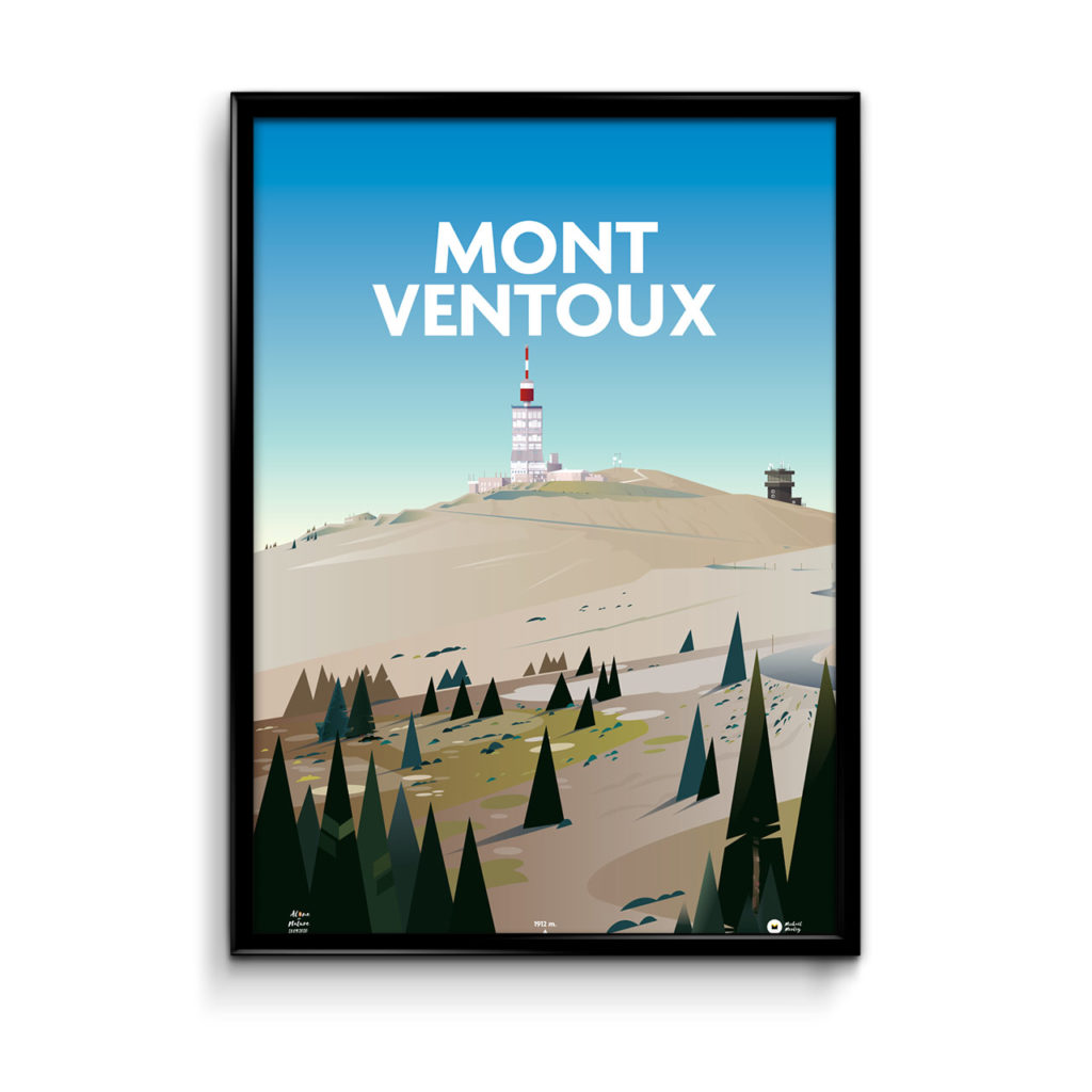 affiche illustrée mon ventaoux dans le vaucluse