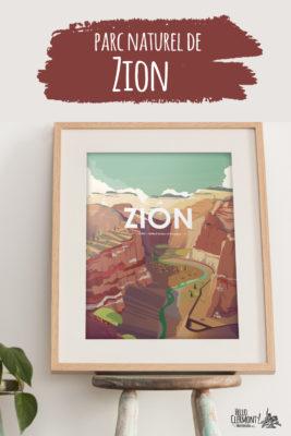 épingle pinterest affiche parc naturel de zion