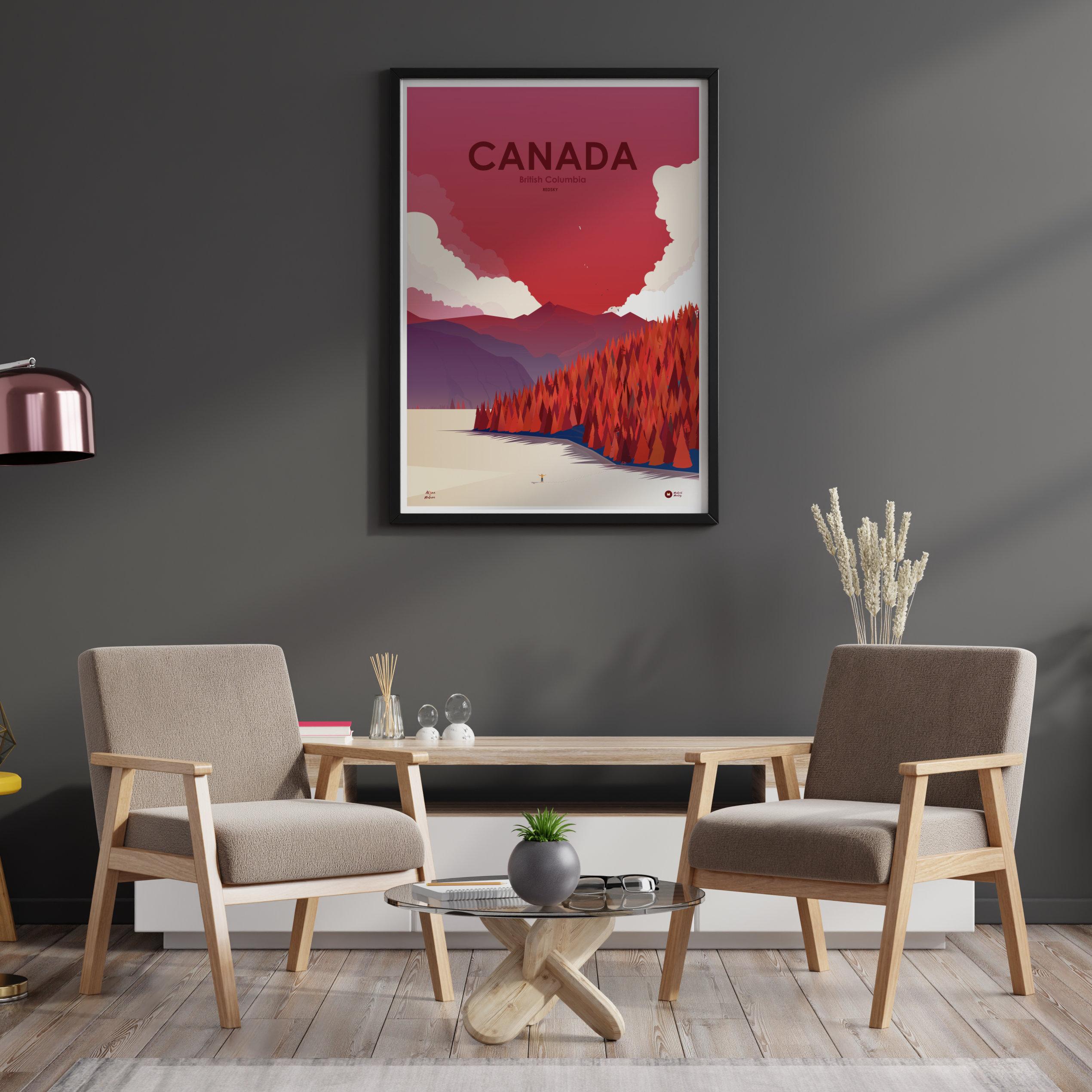 affiche canada rouge