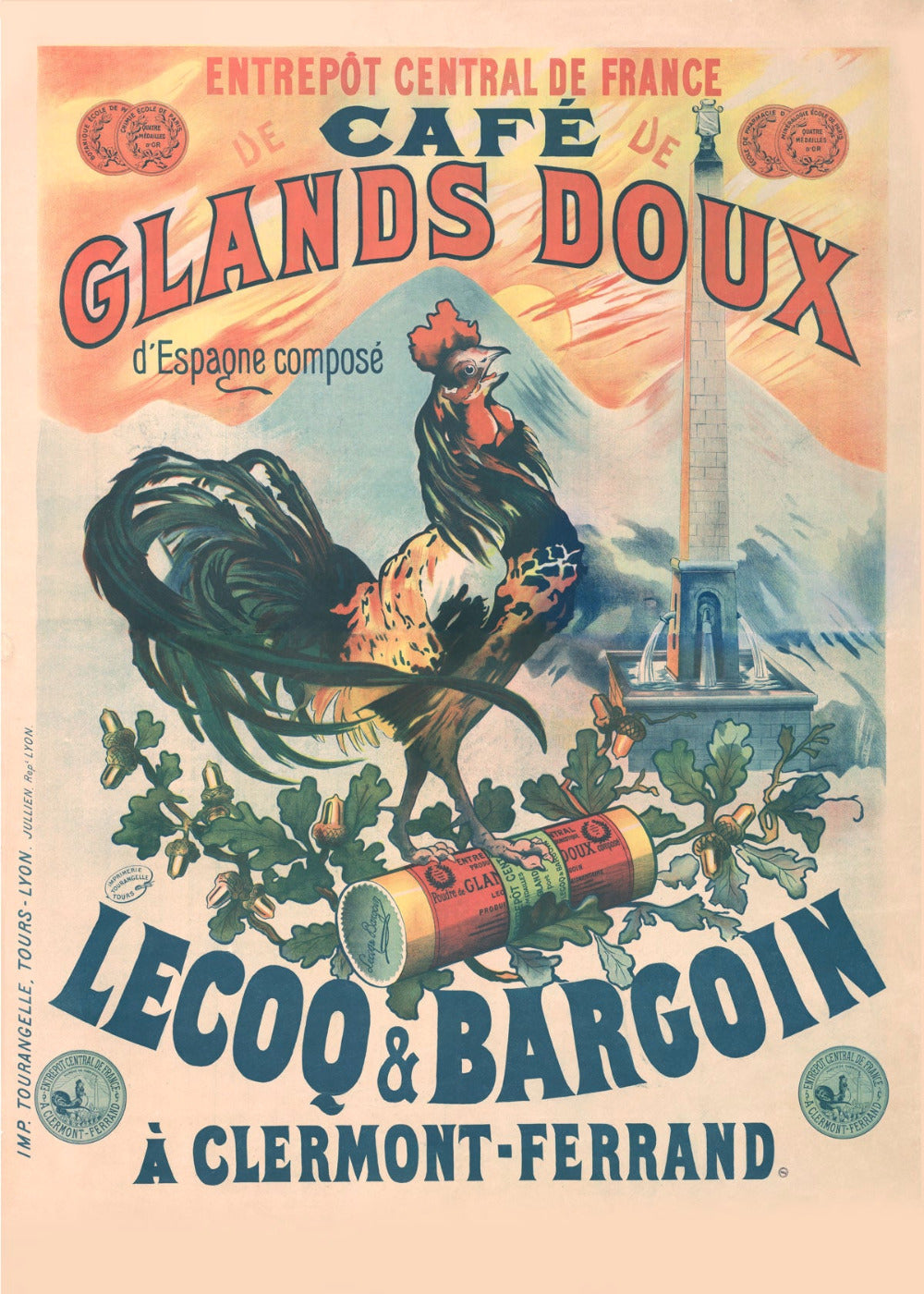 Affiche Café de glands doux Lecoq & Bargoin