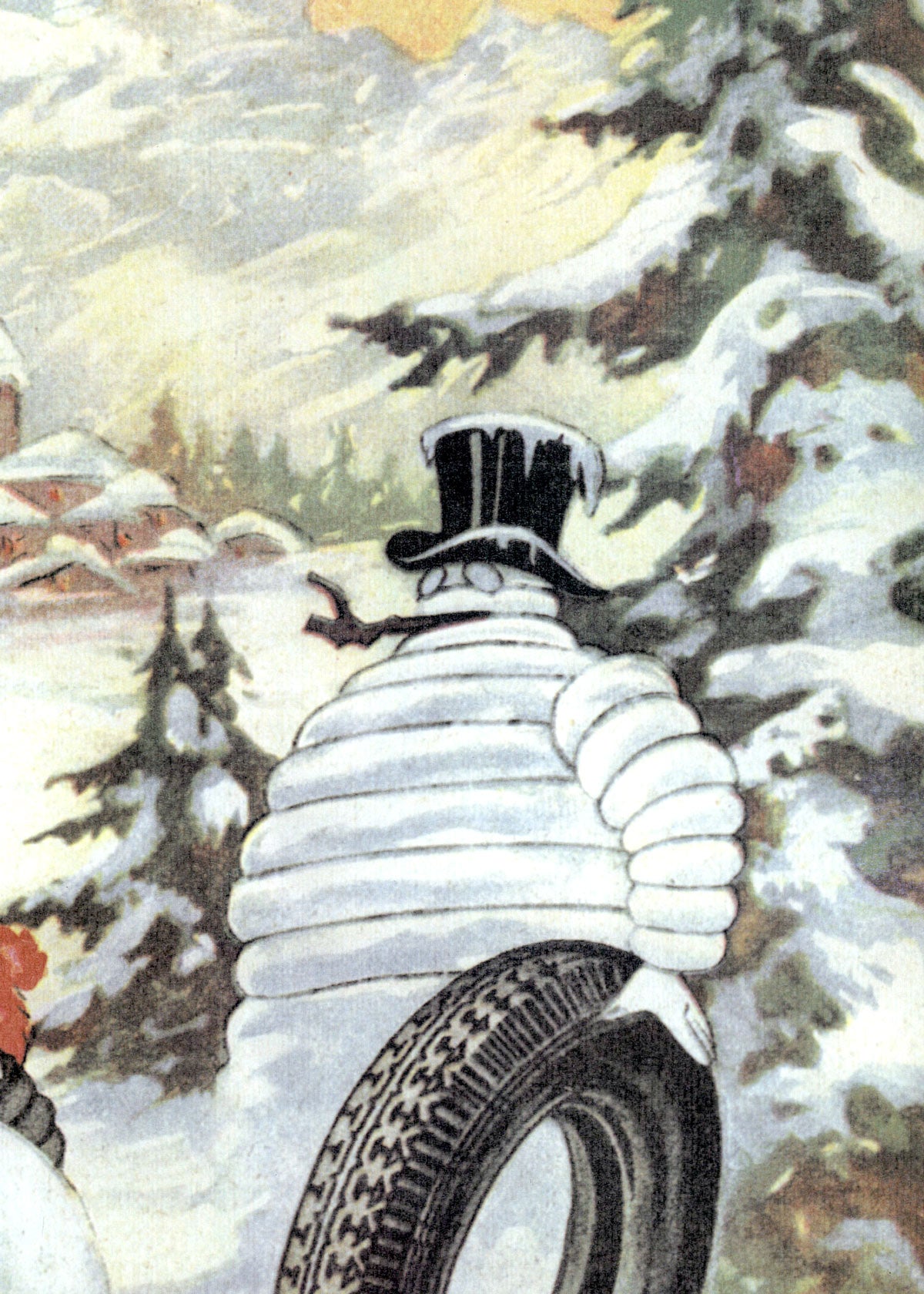 Affiche Michelin Bibendum à la montagne