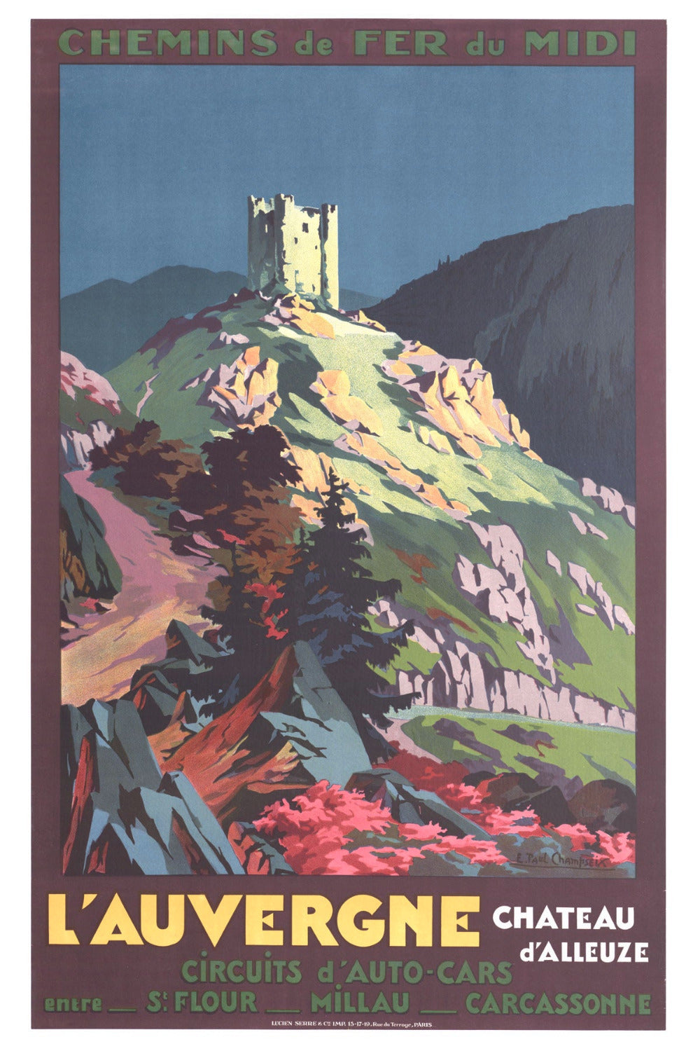 Affiche Auvergne Château d’Alleuze