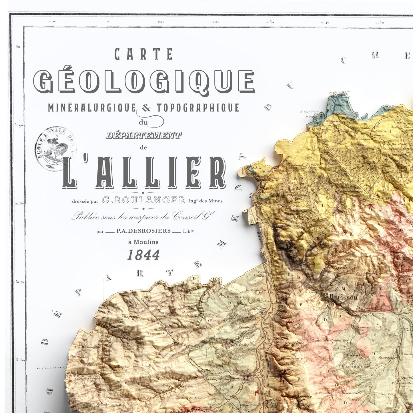 carte Allier géologique ancienne