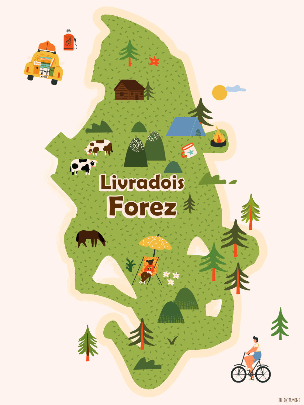 Carte Parc naturel du Livradois-Forez