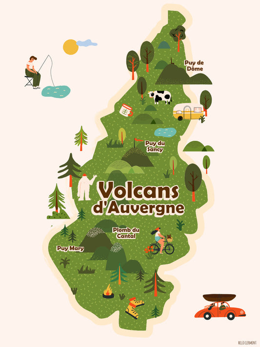 Carte Parc naturel des Volcans d'Auvergne