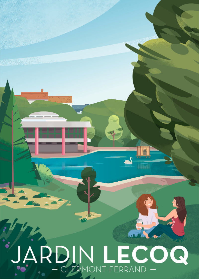 Affiche Jardin Lecoq et son lac Clermont-Ferrand 