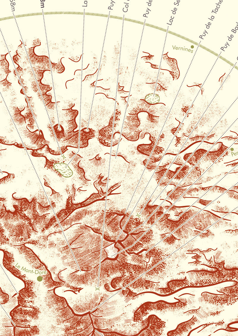 Affiche Carte Massif du Sancy