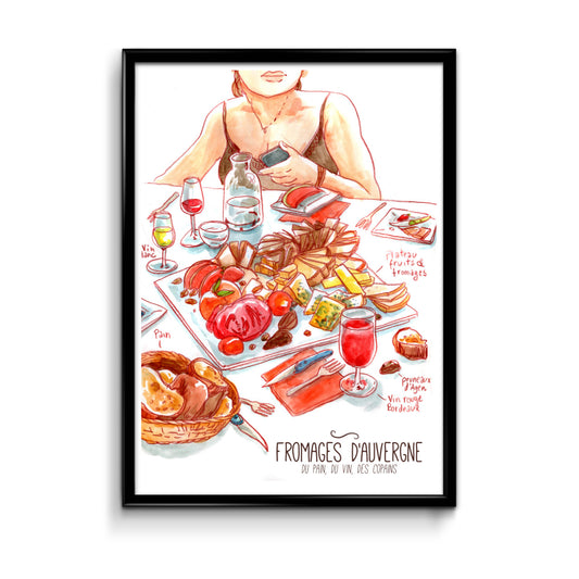 Affiche Plateau de fromages d'Auvergne