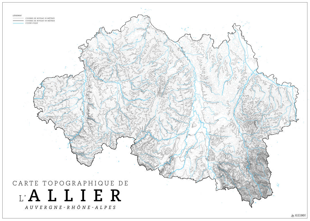 Carte Topographique de l’Allier