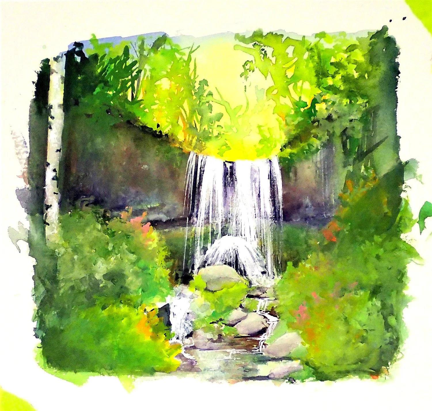 cascade du trador aquarelle